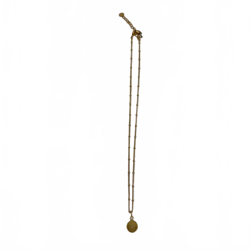 Brook & York Gold Necklace Pendant K Engraved
